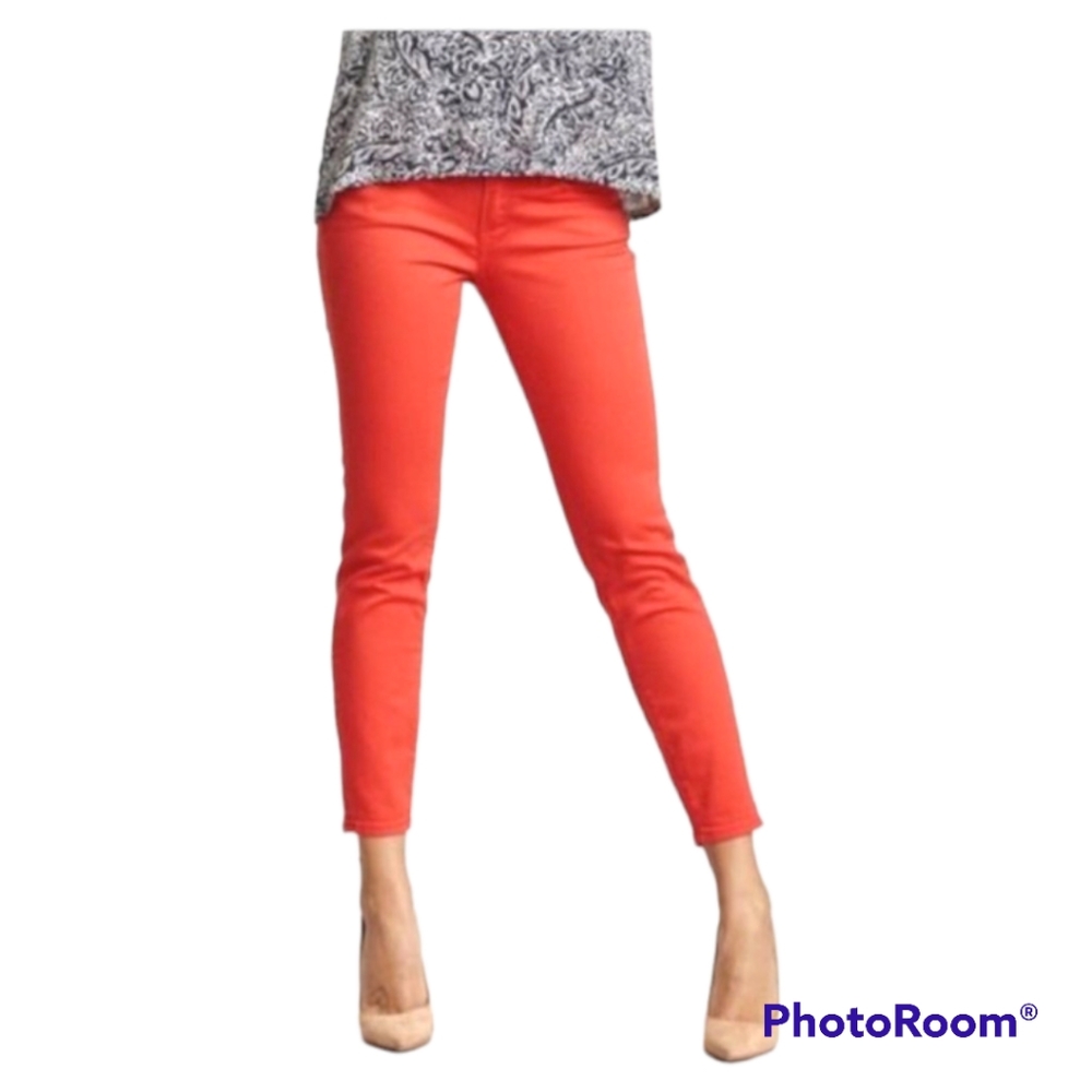 Lucky brand orange Charlie 5 pocket  super skinny jeans